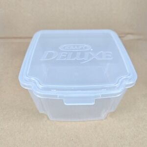 Vintage Kraft Deluxe Cheese Singles Square Storage Container Snap Lid Clear